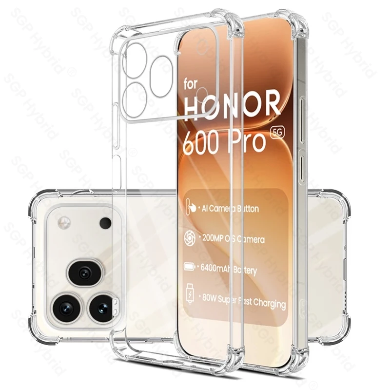 Transparent Phone Case for Honor 600 Pro 5G Clear Soft Silic