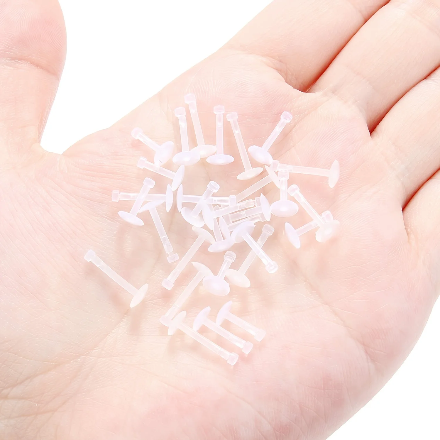 30PCS 6/8/10mm Clear Lip Rings Labret Retainer For Men and Women Cartilage Ear Nail Body Piercing Jewelry Acrylic