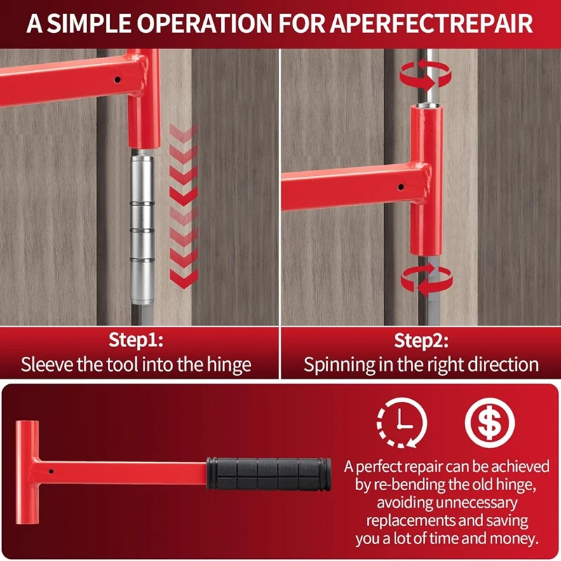 ABHU เครื่องมือปรับบานพับประตู-ด้ามยาวบานพับ Bender Wrench.134 เกจสําหรับ Commercial ประแจบานพับประตูพร้อมที่จับยาง
