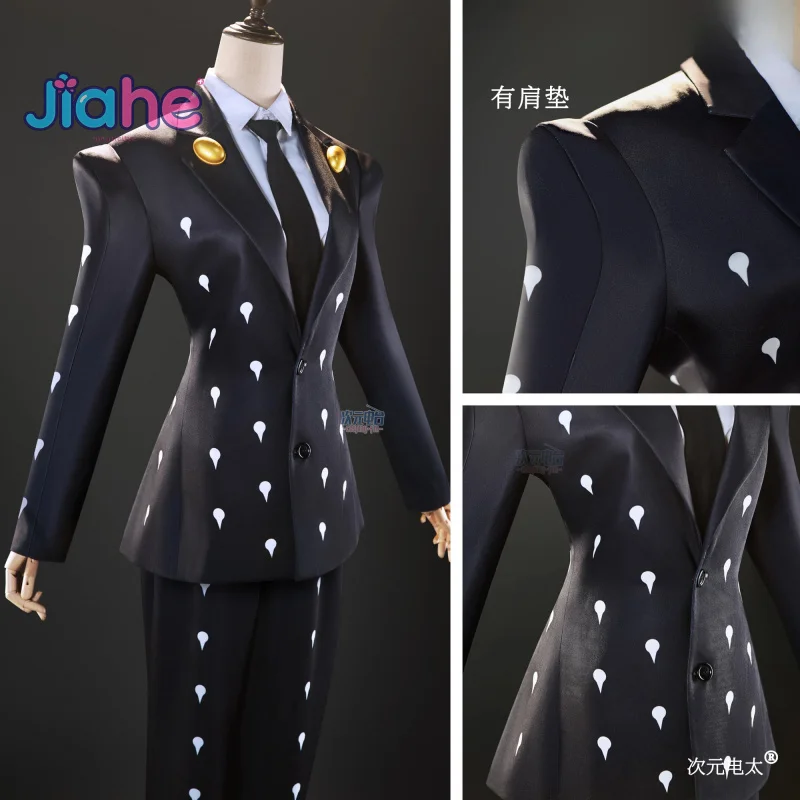 

Anime JoJo's Bizarre Adventure Paolo Bucciarati Cosplay Costume Black funeral suit Halloween carnival men women fashiona uniform
