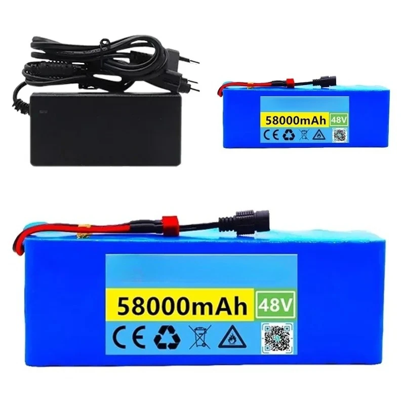 

48V 58Ah 13S3P Rechargeable Lithium Ion Battery Pack New 58000mAh for Electronics-