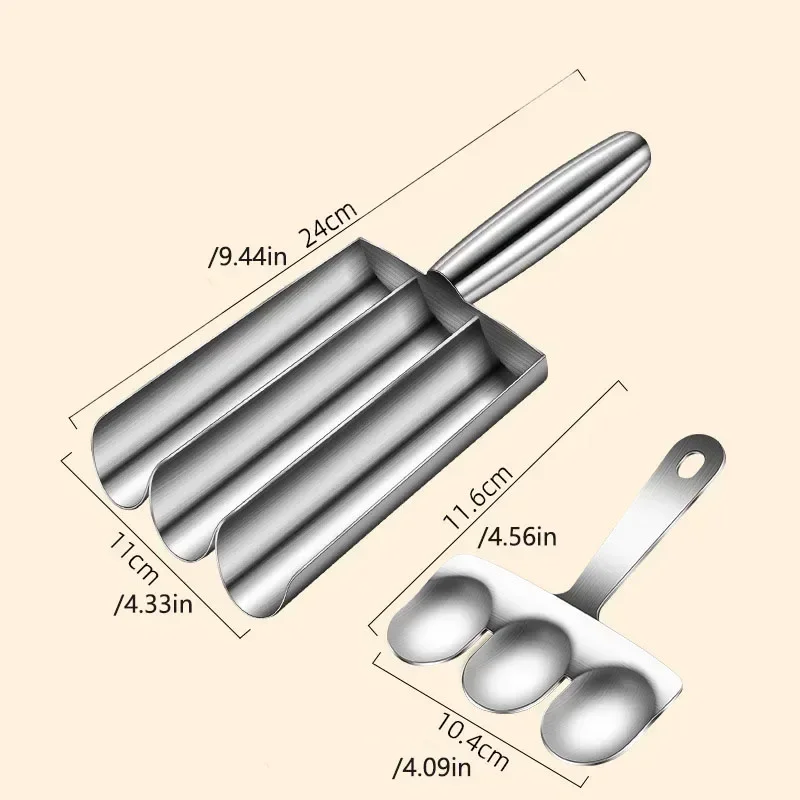 1PC 1/2/3/4Slot 304 Stainless Steel Meatball Maker Home To Do Fish Ball Shrimp Sliding Mold Rice Ball Meat Dish Scoop