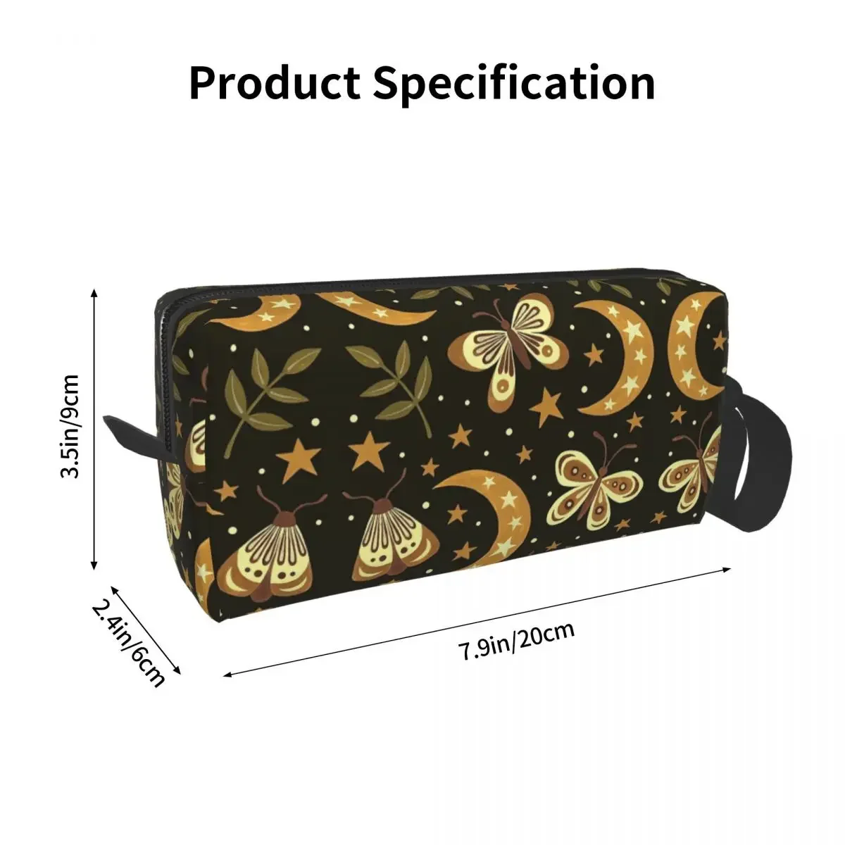 Moons And Moths Makeup Bag Cosmetic Organizer Storage Dopp Kit Toiletry Cosmetic Bag for Women Beauty Travel Pencil Case