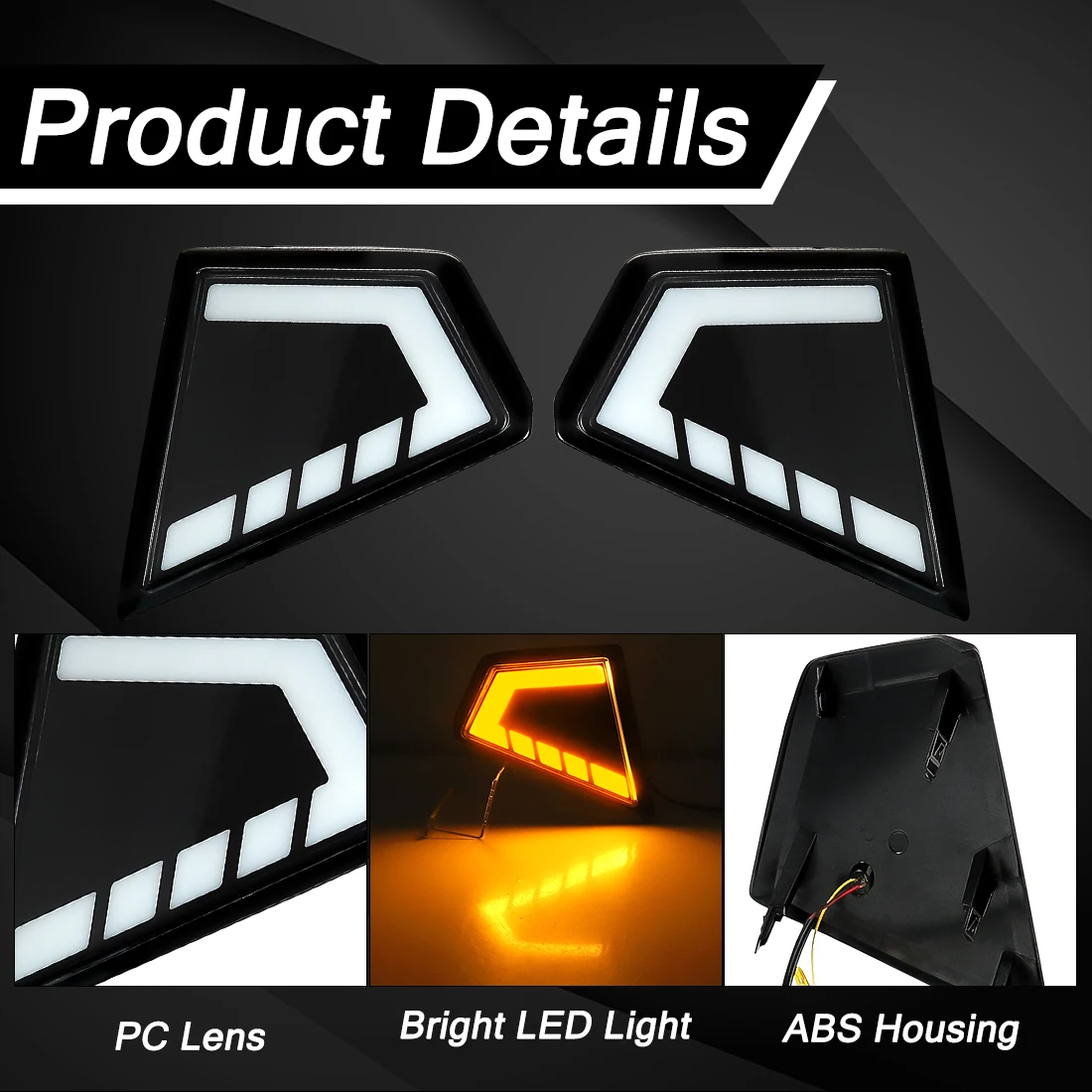 1 Set LED DRL For Toyota Hilux Travo 2026 Front Daytime Running Light Dynamic Turn Signal Driving Light DRL Daylight Foglamp 12V