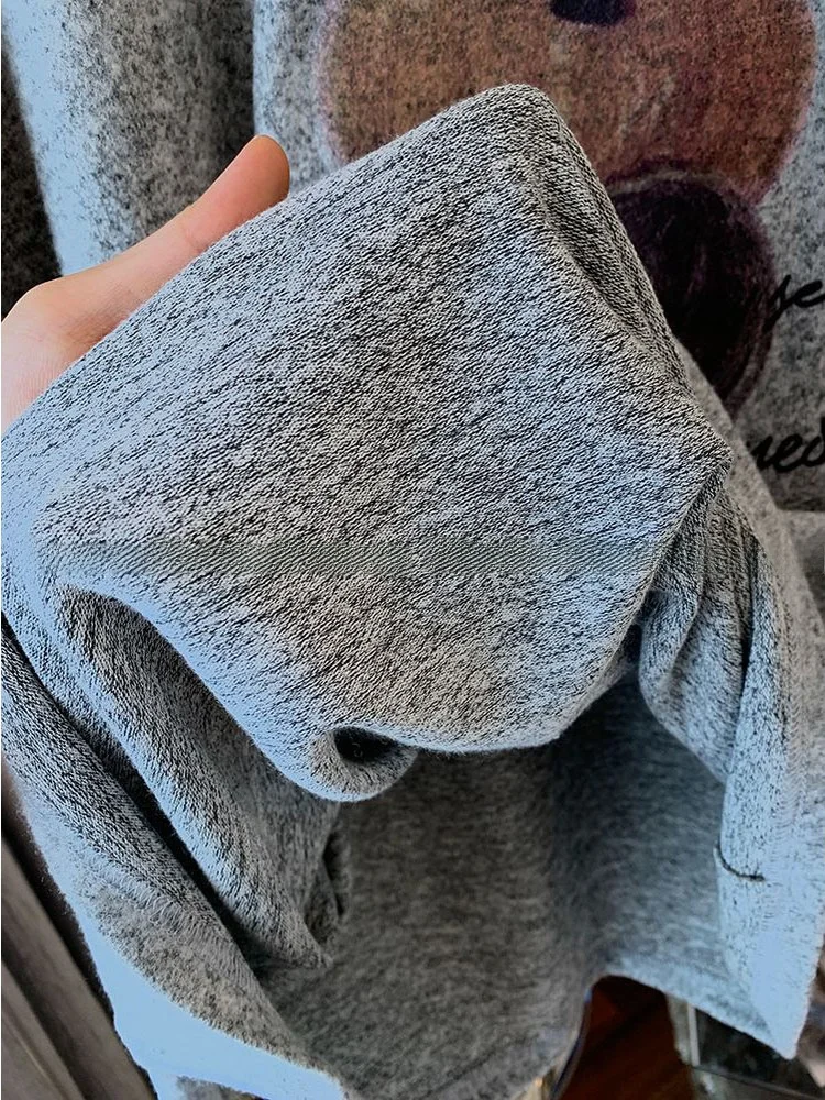 เสื้อยืดพิมพ์ลายพิเศษ ไซส์ใหญ่ 300 นิ้ว แขนยาว ทรงหลวม สไตล์ลำลอง สำหรับผู้หญิงอ้วน แฟชั่นทันสมัย