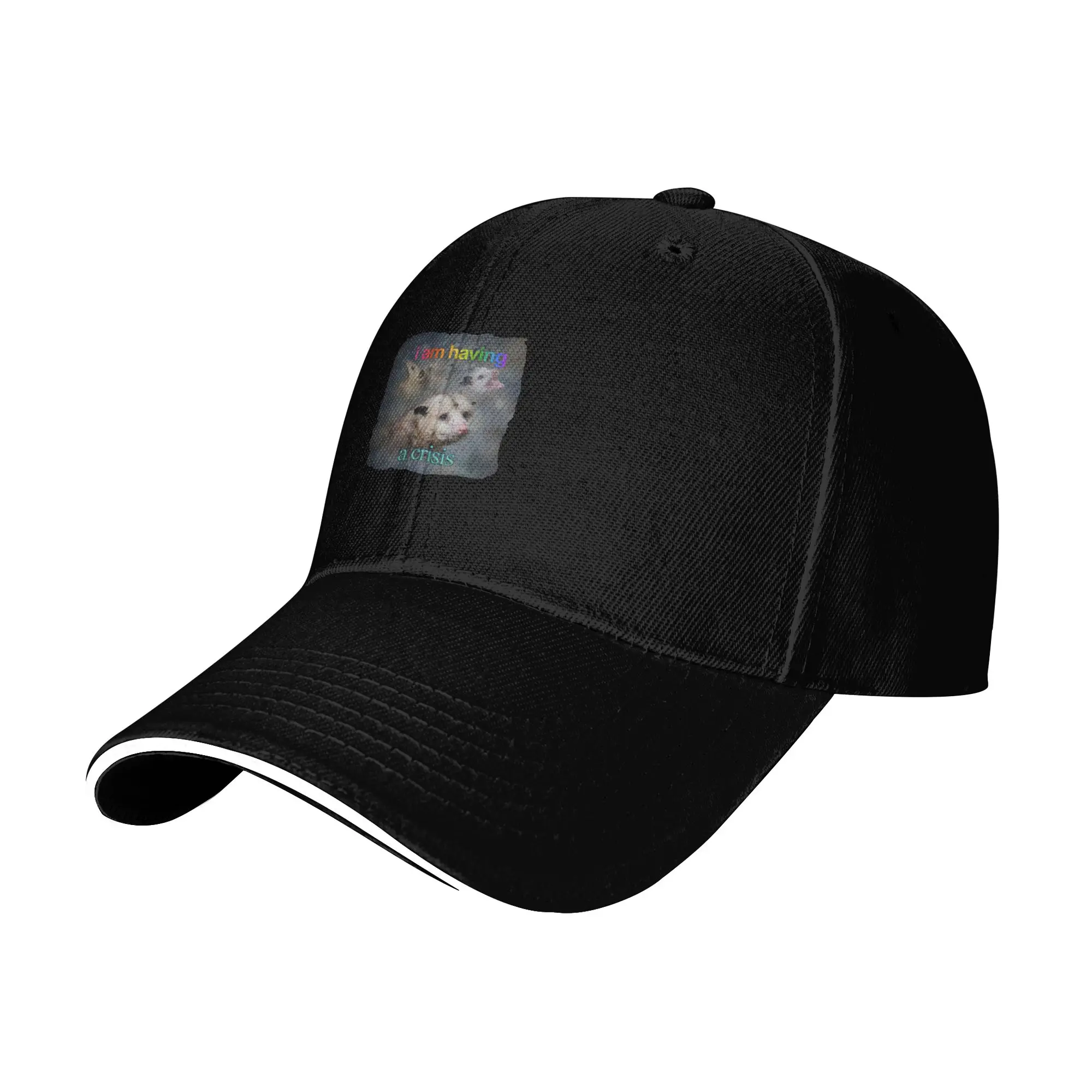 Hot Sale I am having a crisis possum word art Baseball Cap  Snapback Sports Visors  Motorcycle Riding Sports Visors