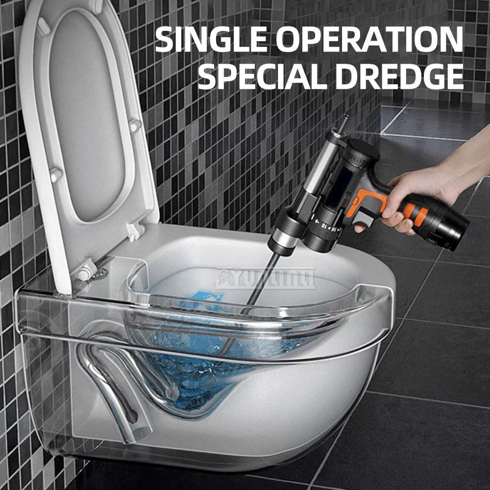 Sewer Piping Drill Sewer Dredger Electric Toilet Floor Drain Dredger Household Clogging Tool Pipe Cleaning Machine 2025 NEW