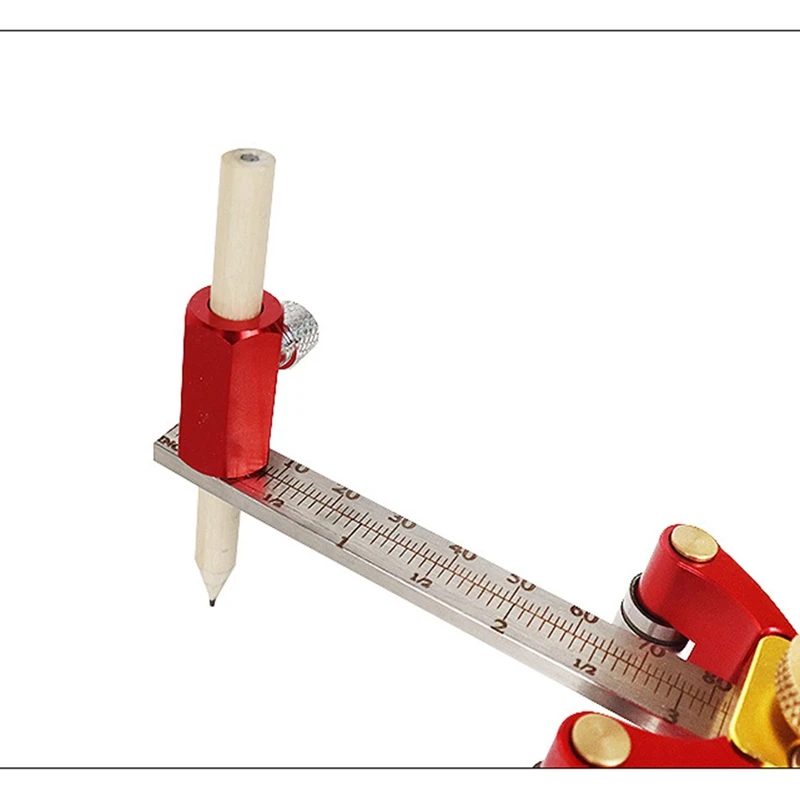 Hot Woodworking Scribe Straight Line Arc Scriber Ruler Aluminum Alloy Parallel Line Drawing Marking Gauge Measuring Tool