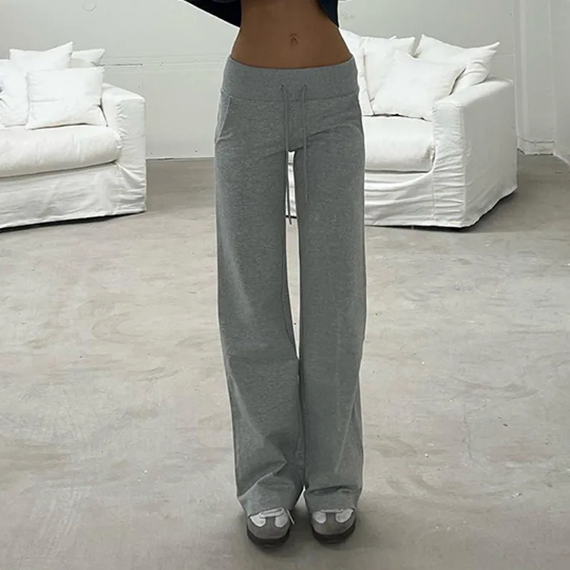 Cintura baixa casual bell bot calças com cinto cor pura na moda feminina primavera 2025 faion básico sle importado da china