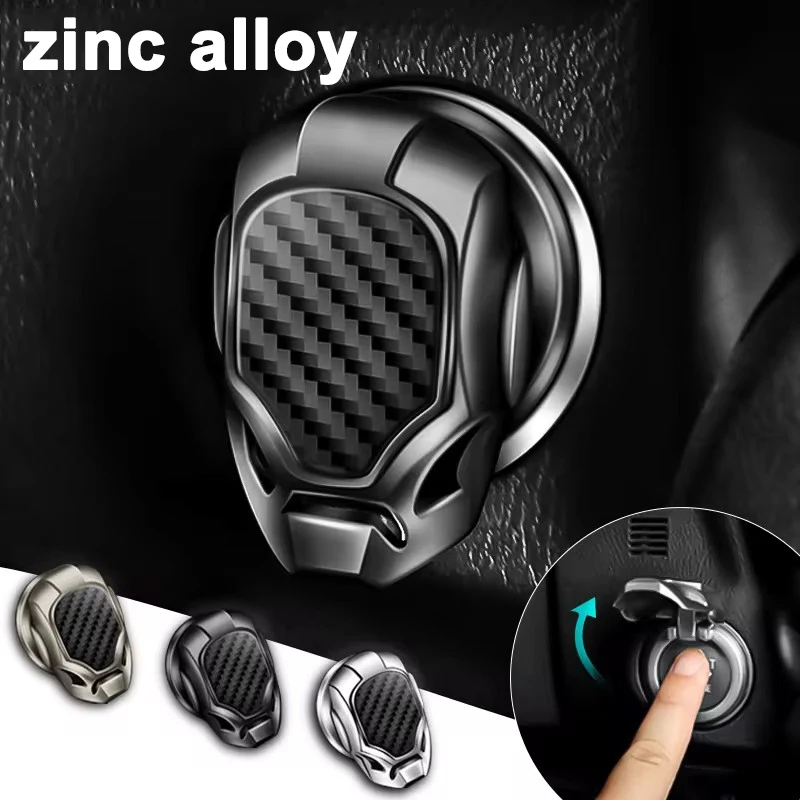 Zinc Alloy Car Engine Button Cover Universal Engine Ignition Start Stop Switch Push Button Cover Flip Up Lid Car Decoration