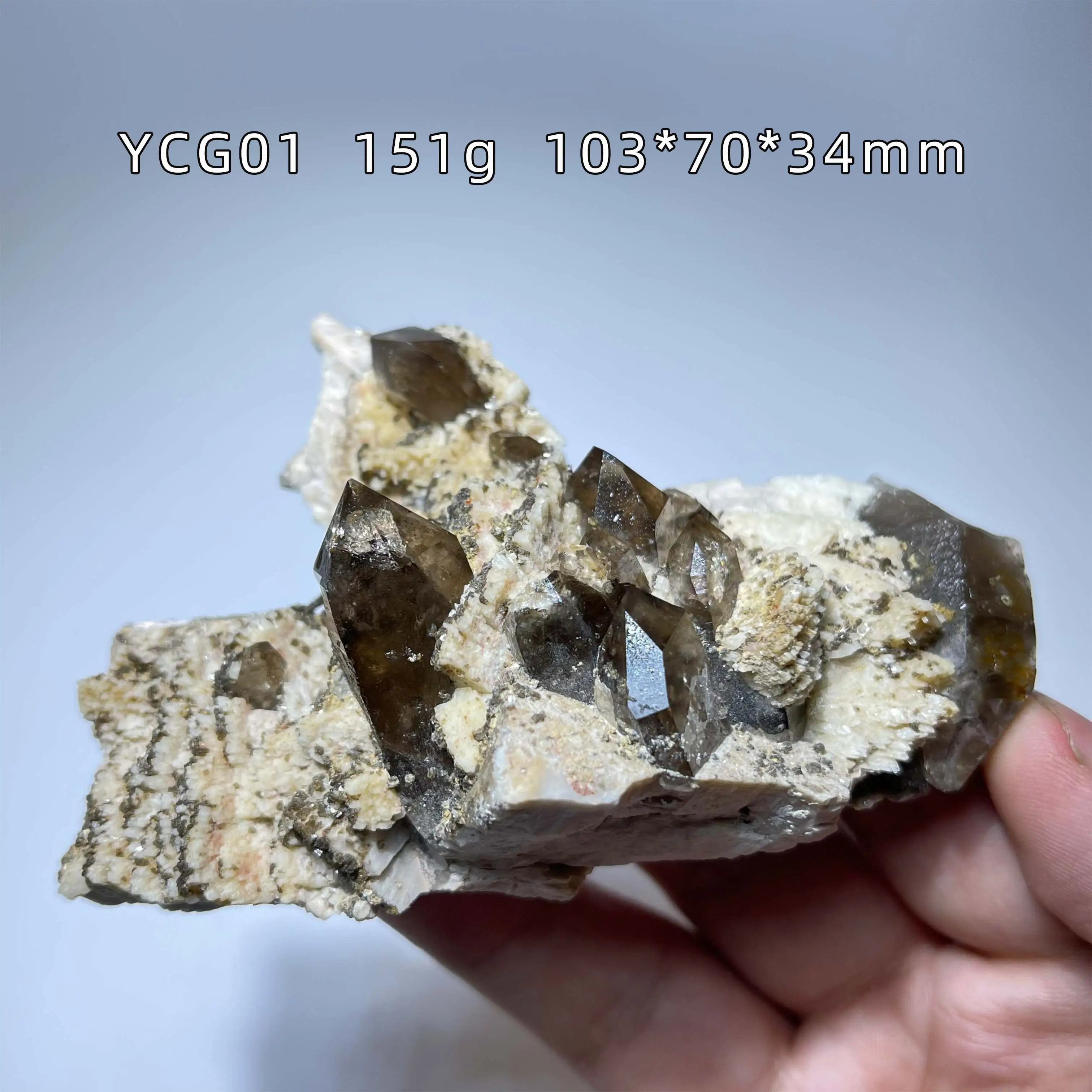 Natural Feldspar With Smoky Quartz Ore Mineral Specimen Crystal Cluster Garden Decor Healing Stone Home decoration
