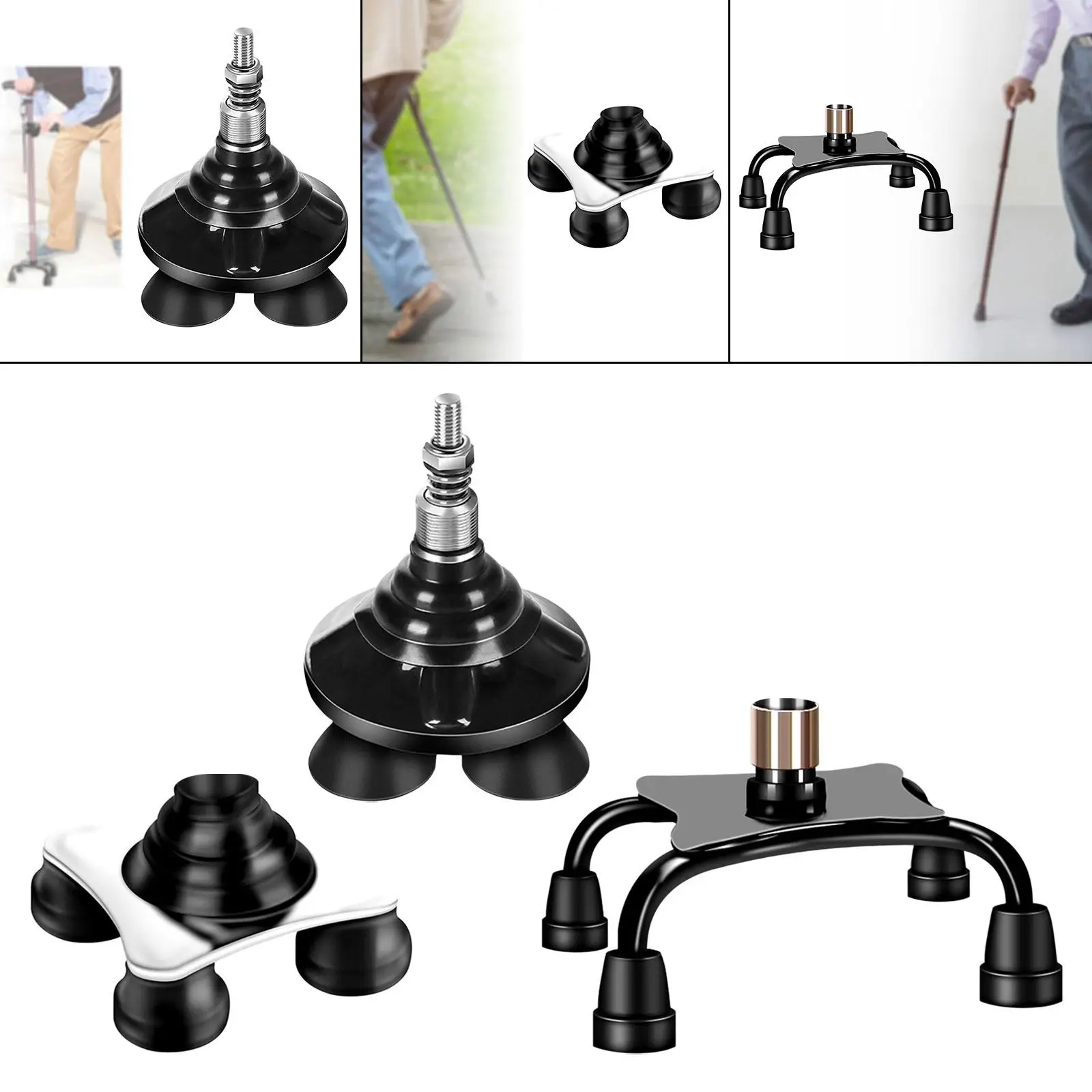 

Cane Tip Extra Stability Self Standing 4 Point Base Accessory Quad Cane Base Quad Walking Canes Tip Avoid Stumbling