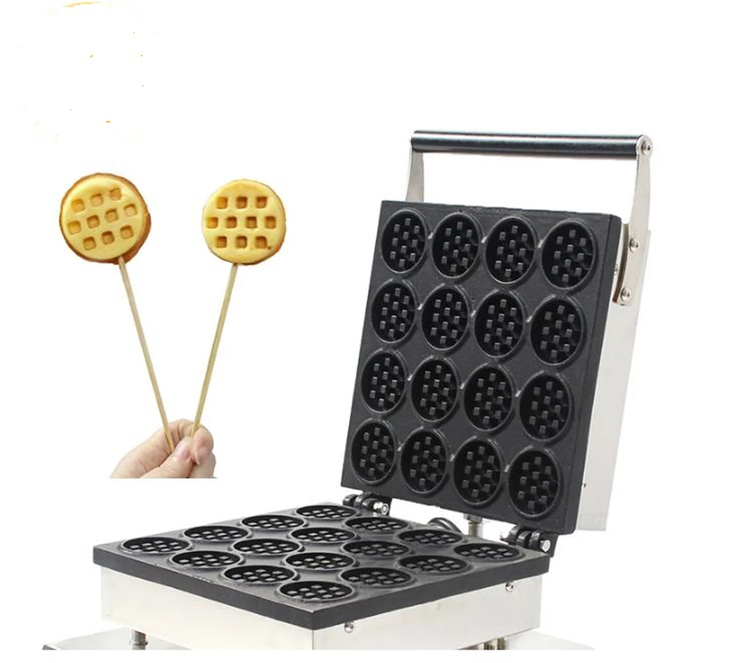 เครื่องทำวาฟเฟิลแบบไม่ติดสแตนเลส16ชิ้นเครื่องทำวาฟเฟิลแบบไม่ติดกระทะเครื่องทำวาฟเฟิลเชิงพาณิชย์