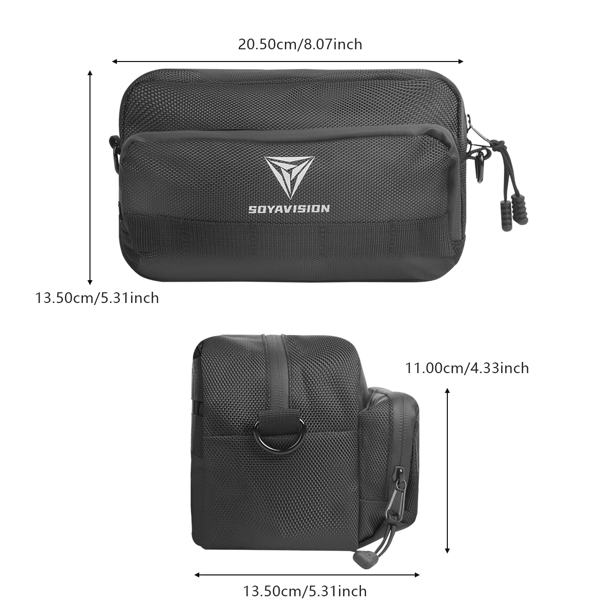 Black Motorcycle Handlebar Bag Barrel Bags Multifunction Storage Shoulder Bag For BMW Dirt Bike Cruiser Motor Riding Tool Pack view 3