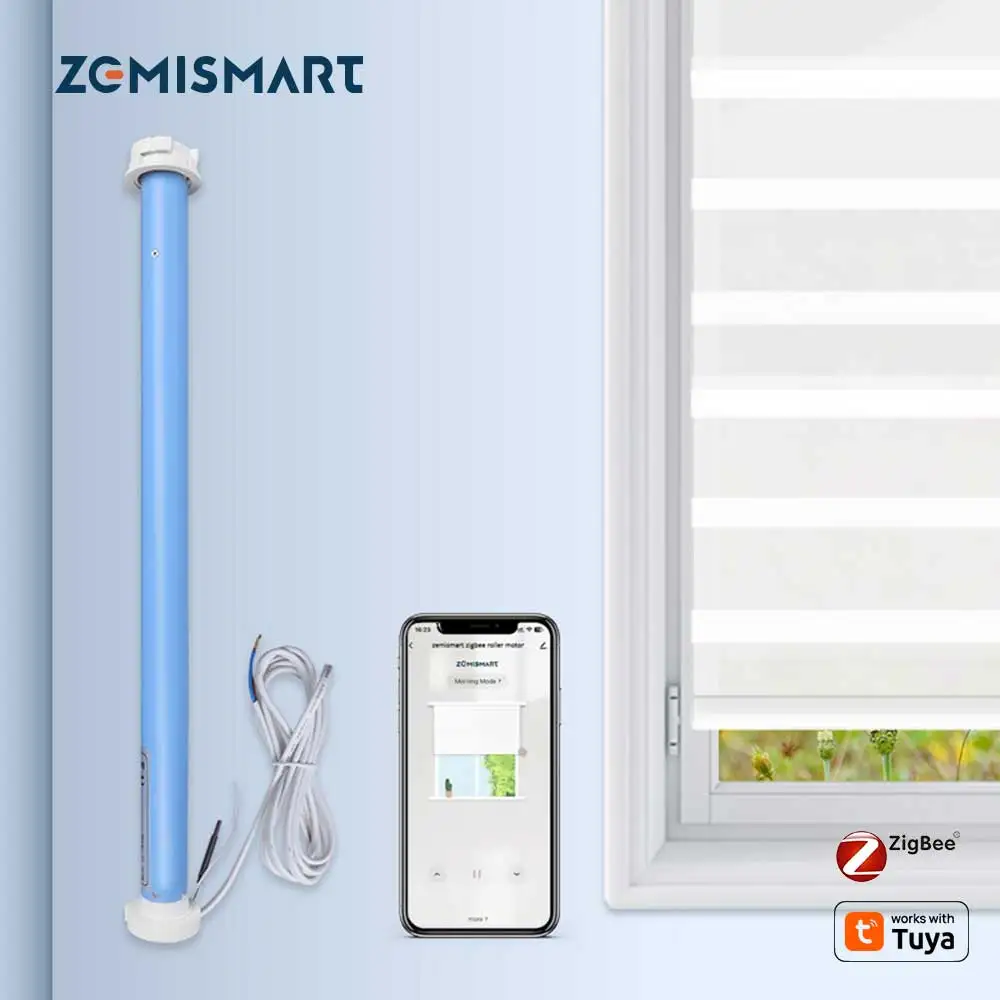 

Zemismart Zigbee Роликовый мотор 37/38 мм | Работает с приложением Tuya, Alexa, голосовым управлением Google | Умный электрический слепой двигатель