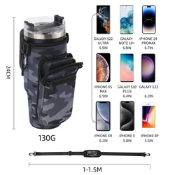 Kawaii Daisy Tumbler Bag for Stanley Cup 40oz Accessories Cute Water Bottle Carrier Bag with Adjustable Strap Cup Holder Pouch