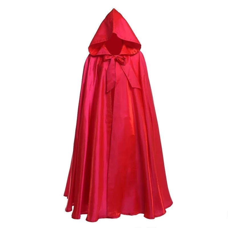 Medieval Shiny Hooded Cape Halloween Party Cosplay Clothing Unisex Adult Long Shawl Cloak w099