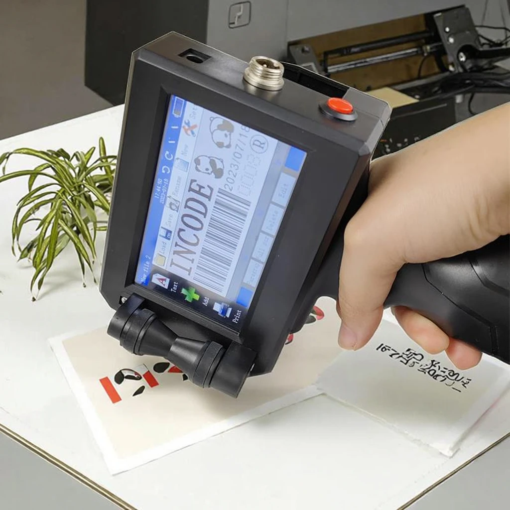 INCODE 12.7mm Portable Half Inch Tij Scanner Semi-Automatic Handheld Inkjet Printer Fast Dry Ink 7.4V Tube 1 Year Label Printer
