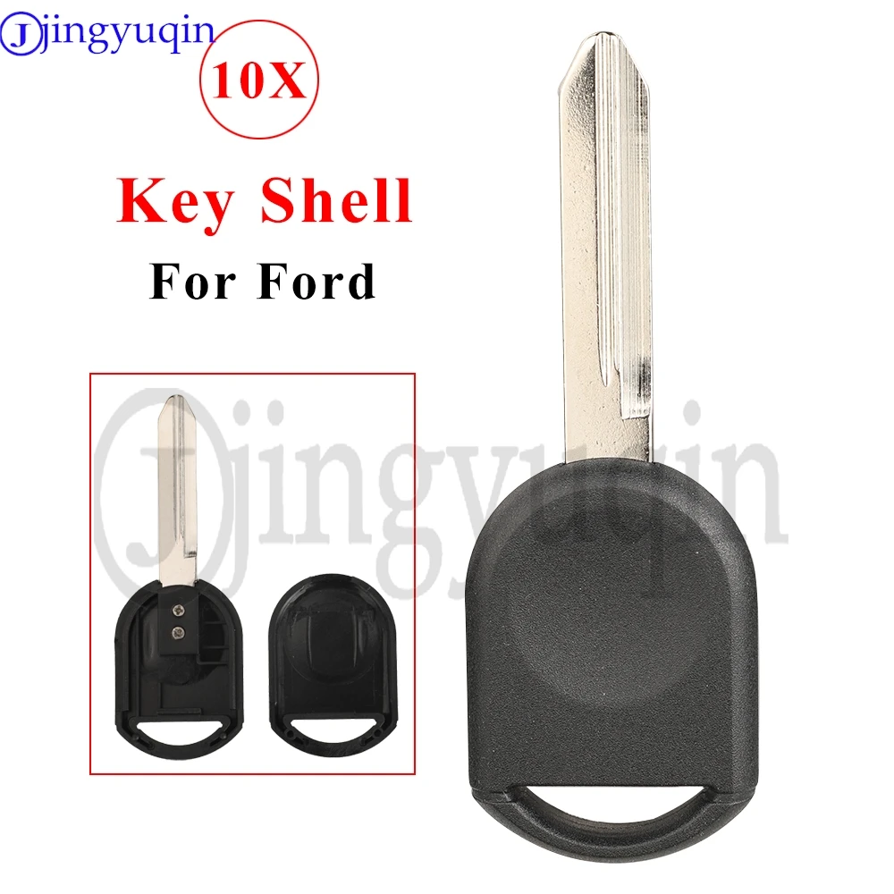 

jingyuqin 10Pcs RTransponder Car Key Shell Fob For Ford Escape Kuga Maverick Focus Mondeo F150 Mustang F038 Focus Mercury H75