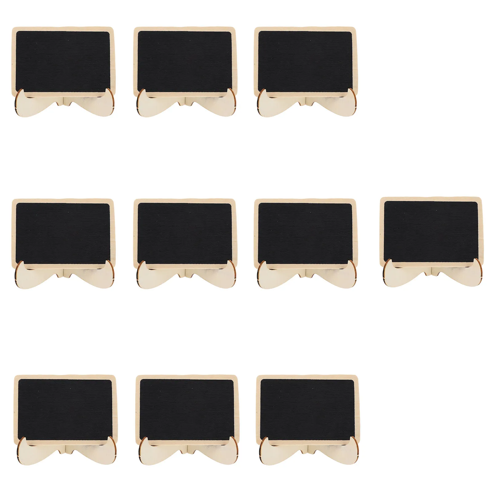 10Pcs Mini Wooden Chalkboard Desktop Message Board Erasable Tabletop Sign for Wedding Adornment Home Decor Office Notice Display