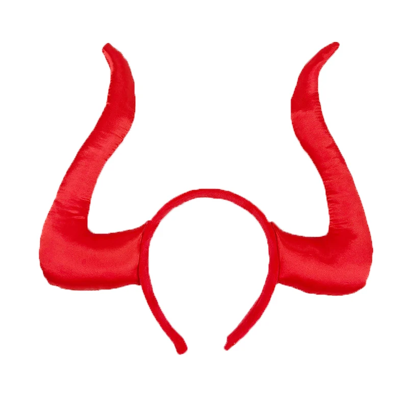 Kids Animal Headband Bull Horned Devil Headband Halloween Party Cosplay Props Decorated Bull Devil Headband image 4