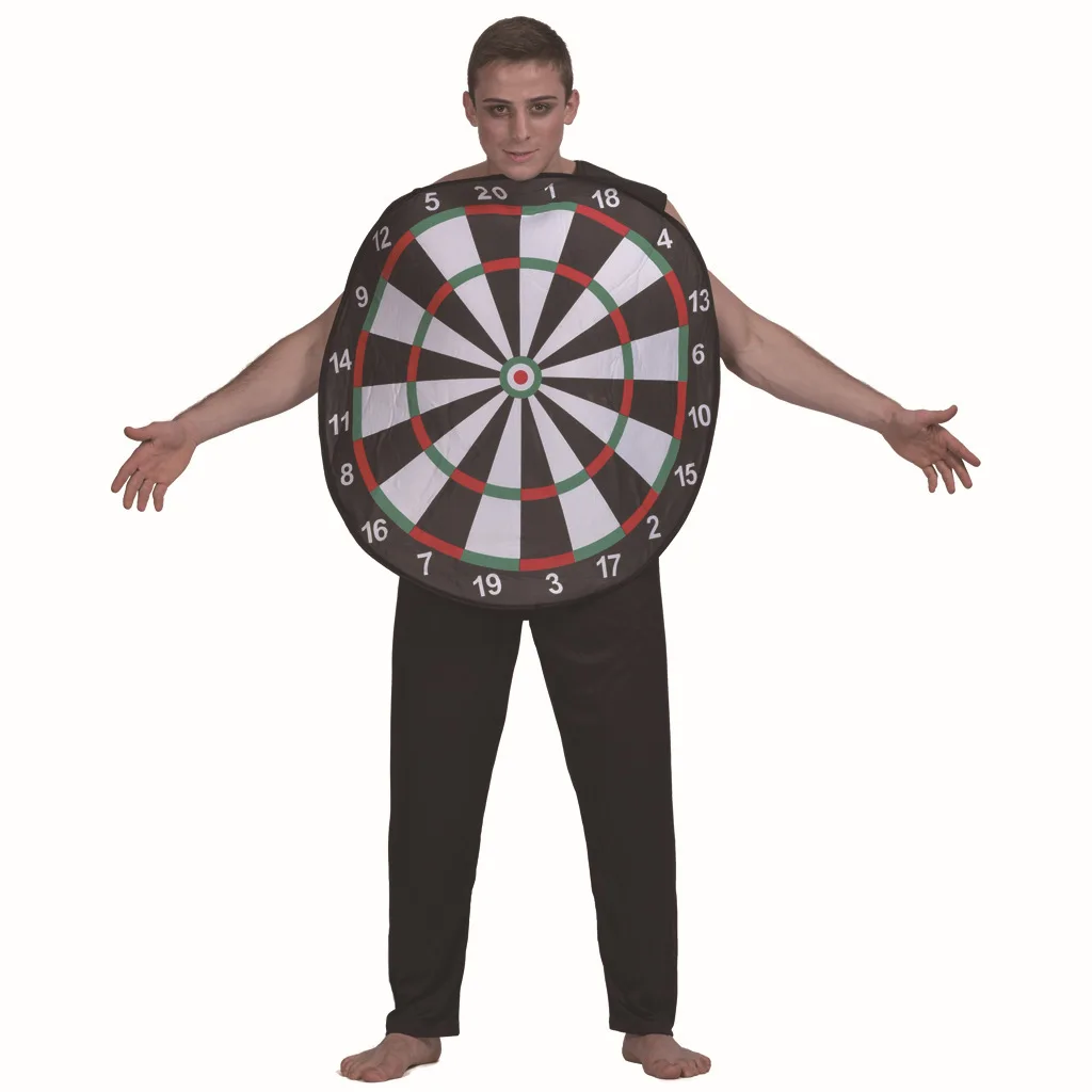 ผู้ใหญ่ผู้ชายรอบ Dart Board เครื่องแต่งกาย Cosplay ตลกเกม Purim ฮาโลวีนชุดแฟนซีชุดฟองน้ำ Tunic