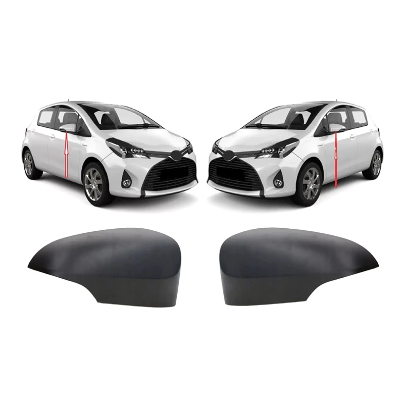 1 Pair Left & Right Rearview Mirror Housing Cover Painting For Toyota Yaris 2012-2020 87915-0D909 87915-0D190