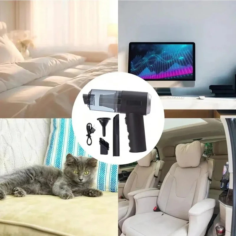 3 In 1 Integrated Suction And Blowing Vacuum Combination Vacuum Cleaner USB Charging Small Car Household Vacuum Cleaner image 4