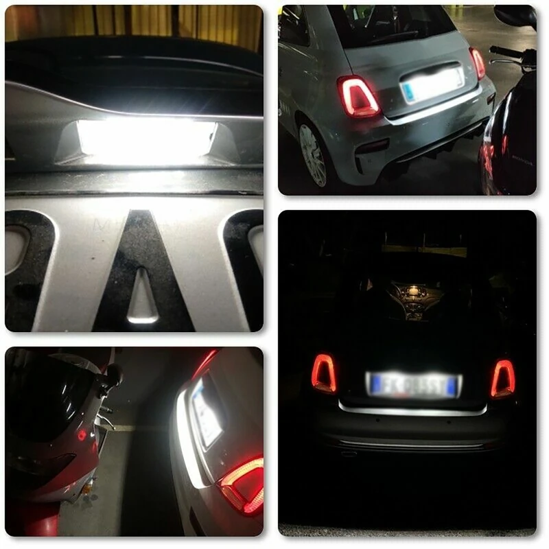 2x Auto Achter Nummer Kentekenplaat Verlichting Voor Fiat 500 Jeep Grand Cherokee (Wit Licht)