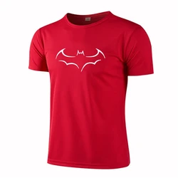 T-shirt da uomo t-shirt sportiva da corsa t-shirt a maniche corte con stampa pipistrello ad asciugatura rapida allenamento all'aperto allenamento basket Running Outfi