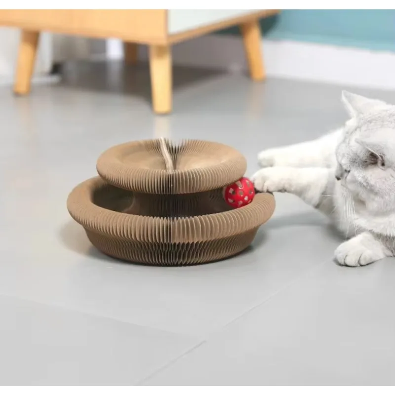 Fluffy Organ Classic Style Interactive Cat Toys with Catnip and Bell Ball Made From Sustainable Paper Cat Scratcher