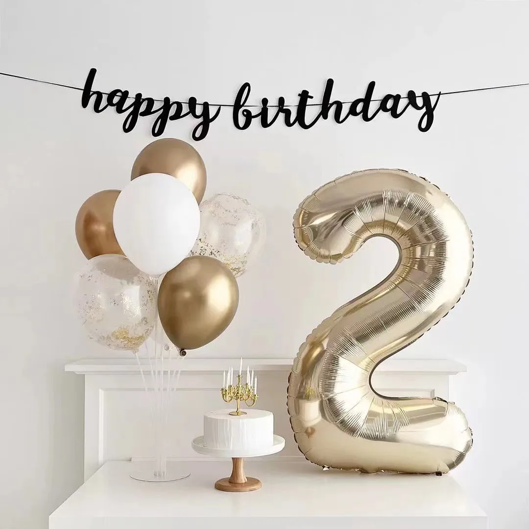 Geburtstagsballon mit Champagner-Gold-Zahlen, 101,6 cm, große Chrom-Gold-Zahlen-Folienballons für Geburtstag, Neujahr, Jahrestag, Dekoration – Detail 7