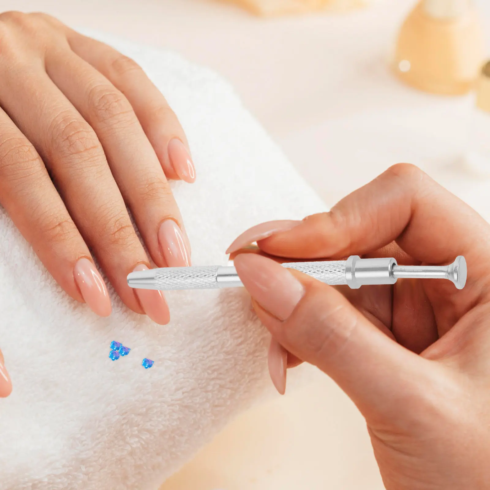 

2Pcs Nail Art Clamps Metal Sponge Grabber Stable Grip Gel Nails Makeup Nail Tool Jewelry Tiny Objects Grabber Claw Pen