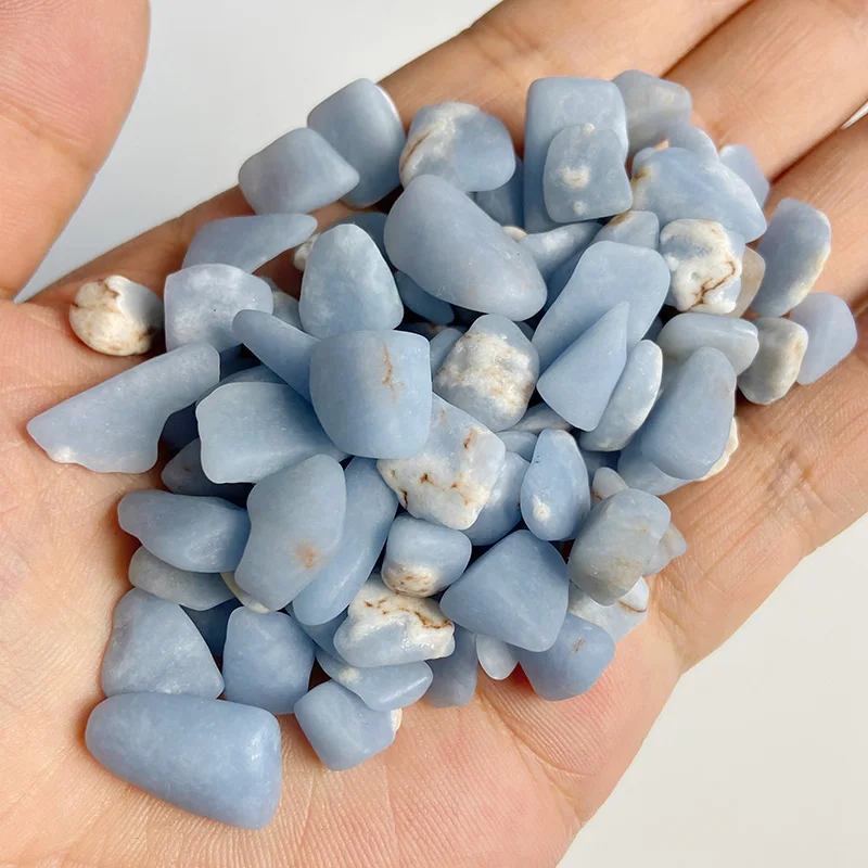 100% Natural Blue Angelite Gravel Stone Ore Mineral Specimen Healing Stones For Aquarium Stone Home Decoration DIY 50-100g