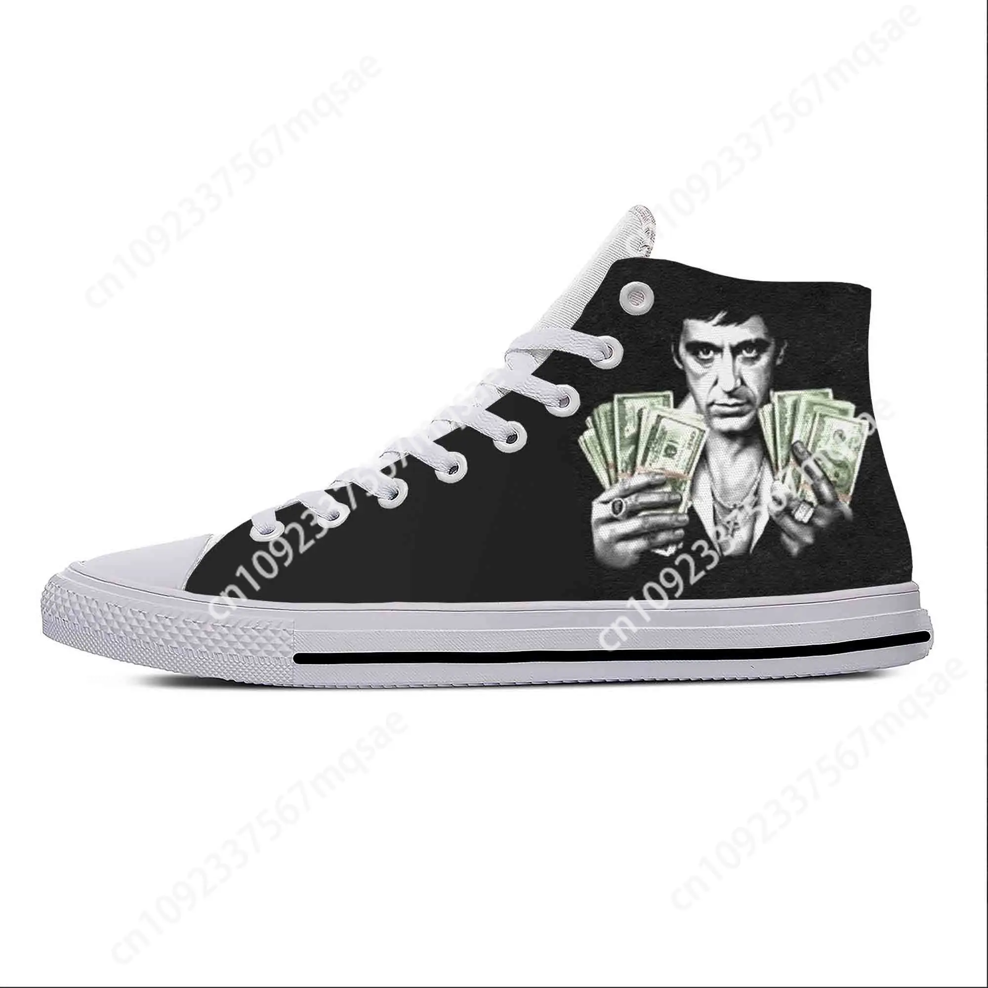 Scarface Tony Montana Movie Anime Cartoon Fashion Casual Cloth Shoes High Top Lightweight Breathable 3D Print Men Women Sneakers