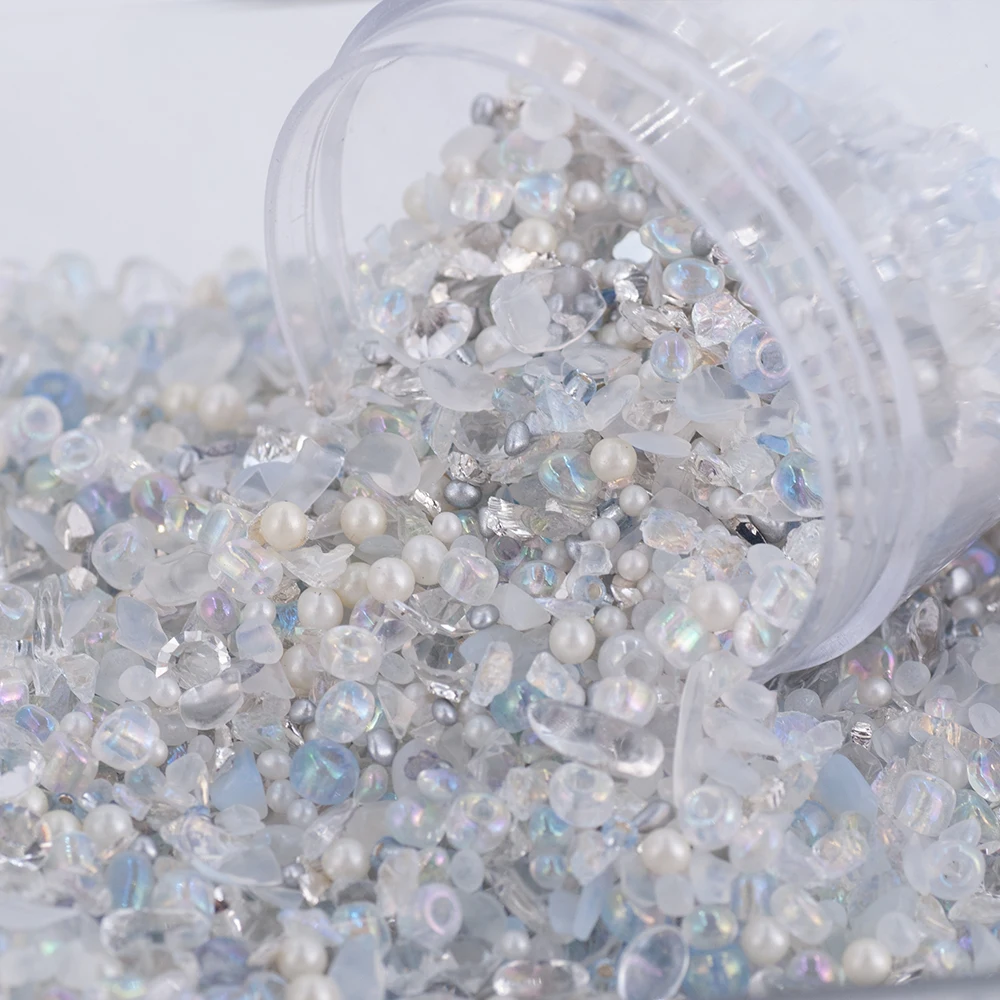 100ML/Jar 24Kinds Irregular Shaped Multi Product Mixed Crystal Glass Gem Rhinestone For DIY Crafts Decoration/Resin Mold Filler