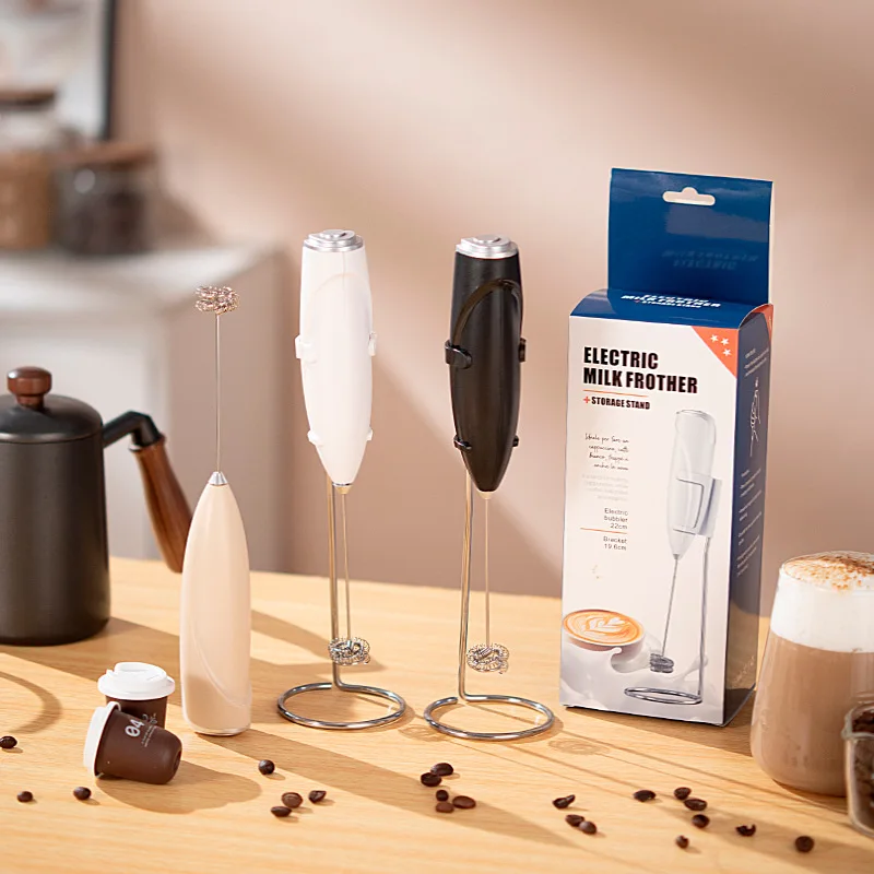 AA Battery Powered Electric Milk Coffee Mixer Egg Beater Cream Foam Maker Handheld Milk Frother for Beverages