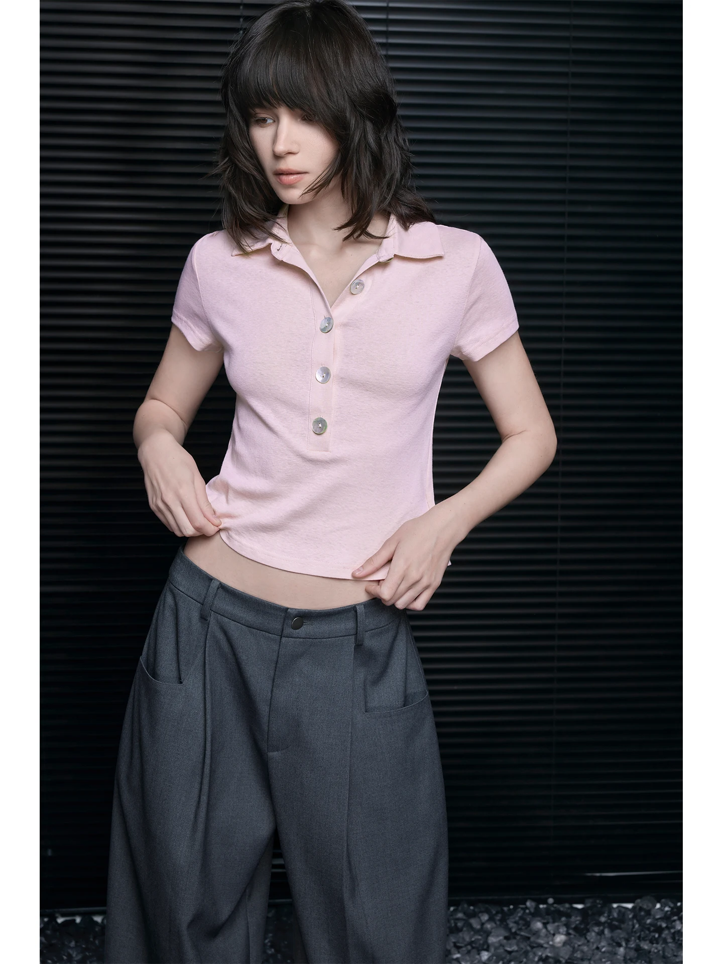 

Pink Short Sleeve T-Shirt Women's Simple Atmosphere Design Sensation Shirt Spring Summer New Style Casual Fashion Cotton
