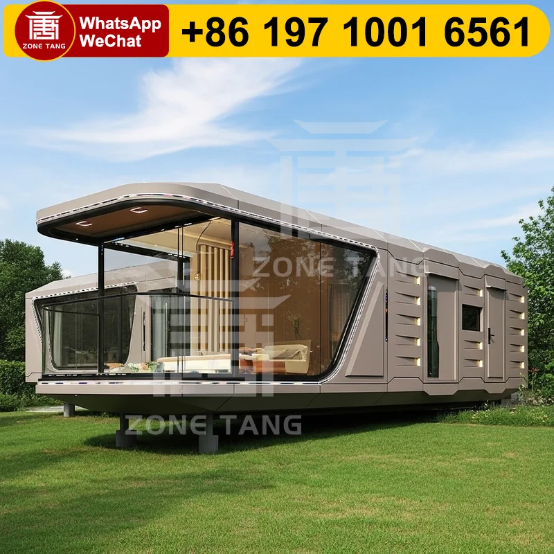 Nuevas casas fabricadas, casa de cápsulas prefabricada, hospitalaria, nuevas casas móviles de doble ancho a la venta, cápsula espacial prefabricada para el hogar