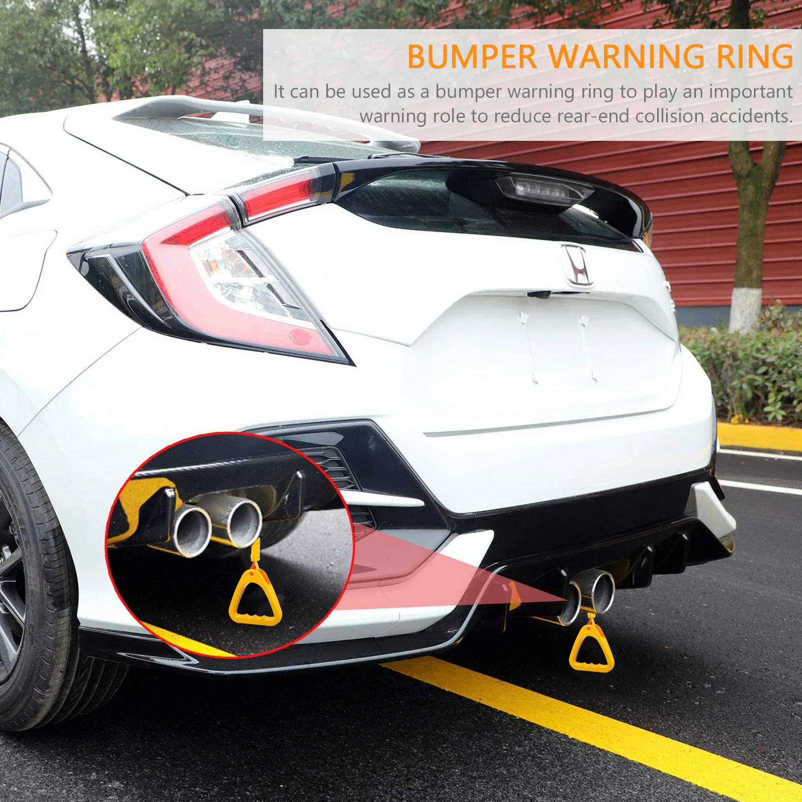 

2pcs Car Hand Straps Trash Can Handle Ring Chic Warning Rings For Cars Trains Subways Buses Decorative Durable Non-Contact Waste