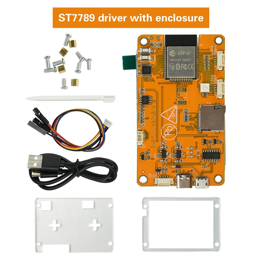 SWXF 2.8-Inch WiFi Bluetooth-Compatible Development Board ST7789 Driver LCD Display Type C+Micro USB Dual Interface