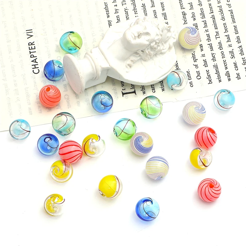 

1pcs Hollow Lampwork Beads Round Ball Glass Beads For Jewelry Making DIY Wind Bells Handmade Bracelet Earring Accessories