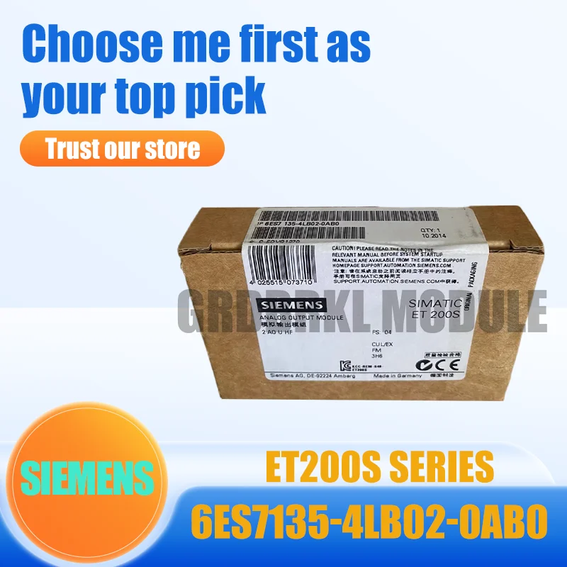

New Original SIEMENS 6ES7135-4LB02-0AB0 6ES7 135-4LB02-0AB0 ET200S Analog Output Module 24V DC