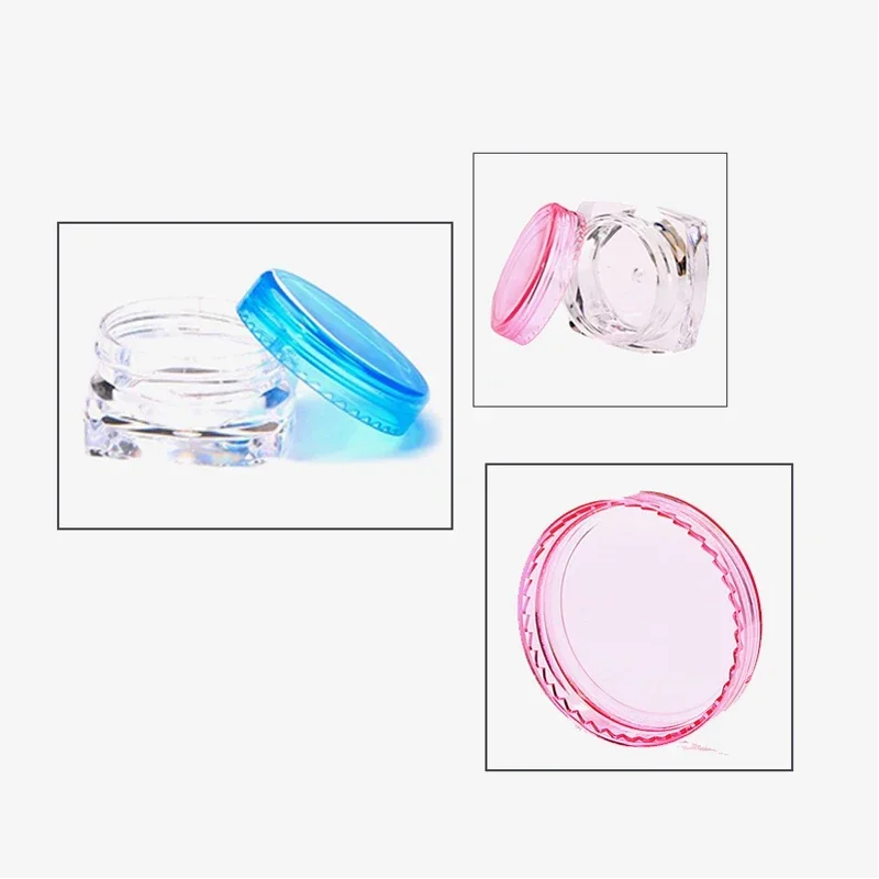 5 قطعة 3 جرام 5 جرام فارغة صغيرة مربعة مستحضرات التجميل البلاستيكية الجرار عينة جرة الأواني المحمولة حاويات السفر لظلال العيون كريمات بلسم الشفاه #4