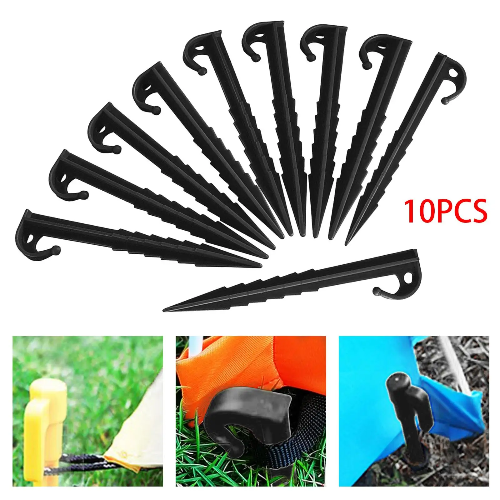 2-6pack 10 Pieces Tent Stakes Tarp Pegs Ground Nails Reusable for Camping Canopy