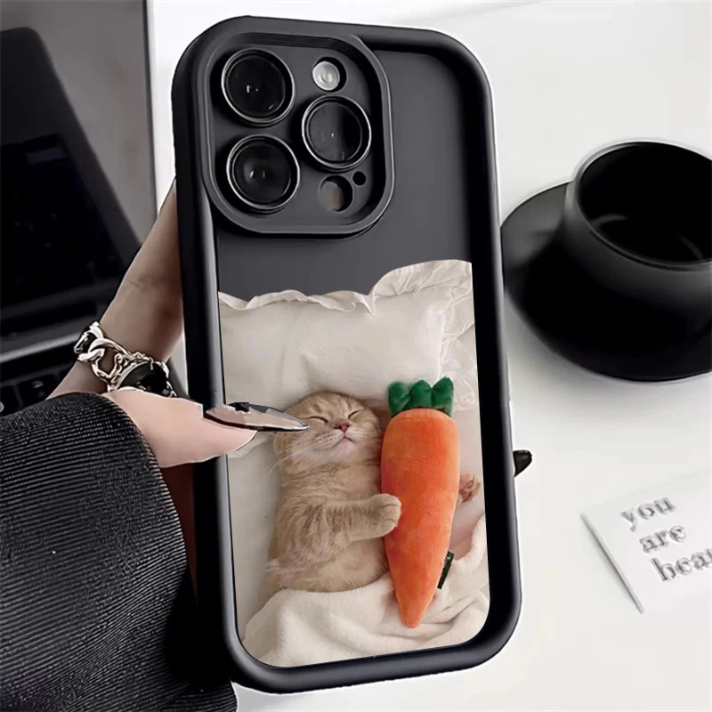 Candy Color Cute Cats Phone Case for Samsung Galaxy S23 S24 Ultra S22 Plus S21 FE A14 A34 A54 A13 A23 A33 A53 A32 A52 Soft Cover