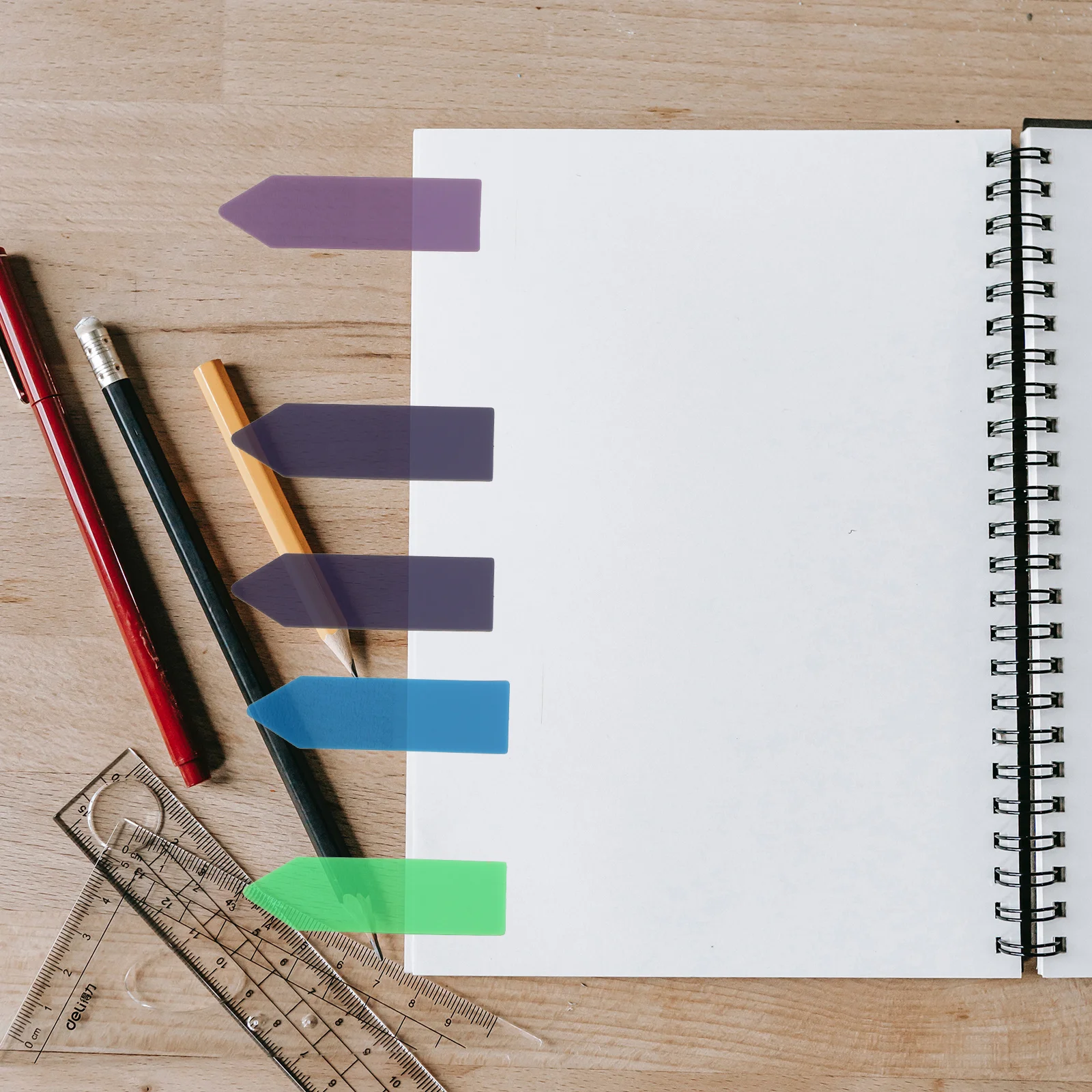 

6pcs Paper Page Markers Sticky Memo Pads Self-Adhesive Book Tabs Colorful Page Mats For Reading Marking Label Tabs For