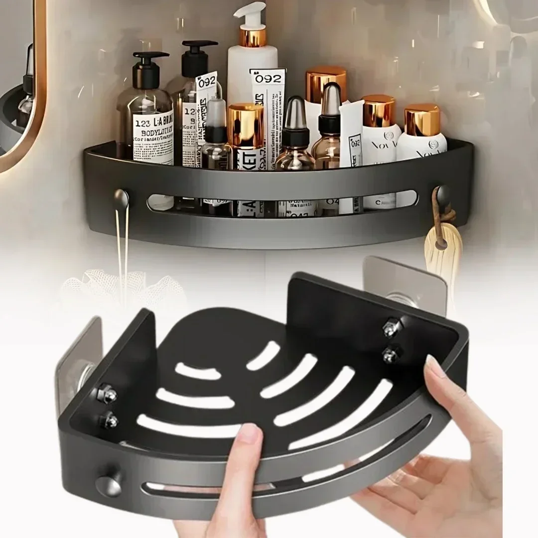 

1-2PCS Bathroom Shelves Kitchen Organizer Plastic Shampoo Rack Shower Shelf Bathroom Accessories No Drill Shelf Toilet shelf