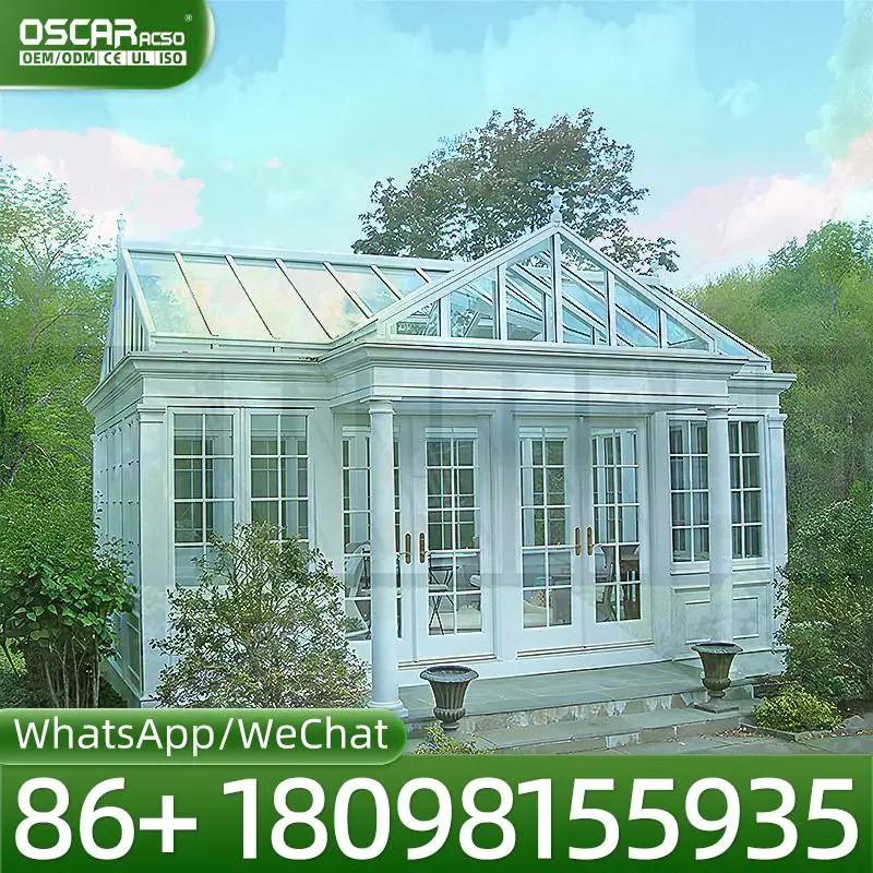 Custom Waterproof Aluminum Frame Polycarbonate Greenhouse Kits for Outdoor Garden Planting in Victorian Style sunroom