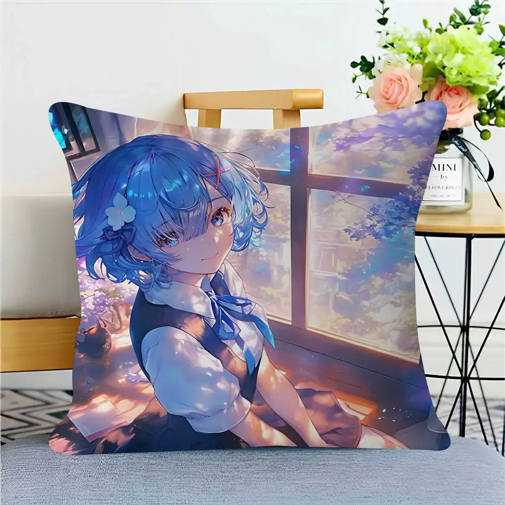أنيمي إعادة صفر R-Rem غطاء الوسادة المخدة المفروشات أريكة رمي وسادة ديكور المنزل المخدة